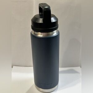 YYETI Rambler 26oz Bottle with Chug Cap in Navy Blue.